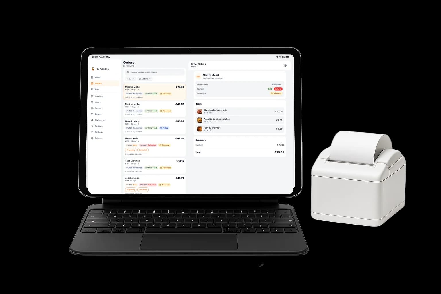 QwikEat dashboard