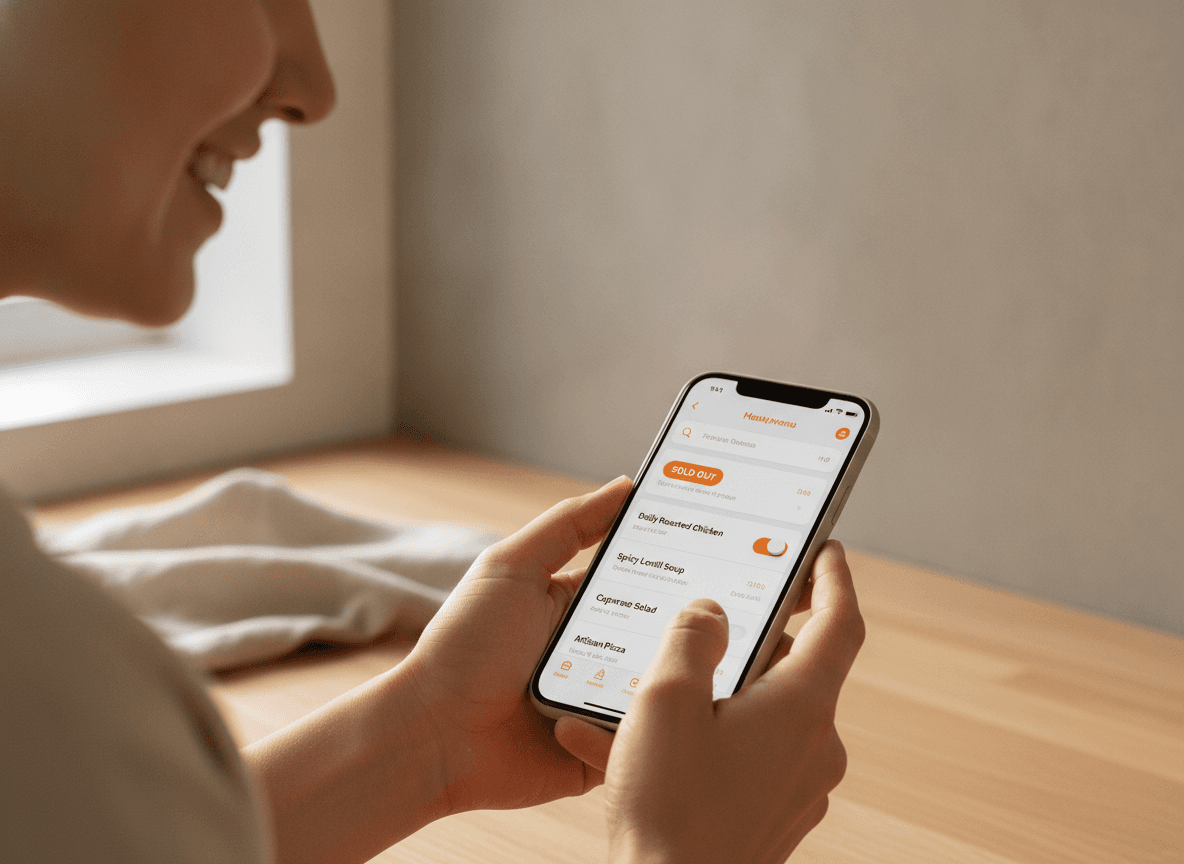 Un operatore di dark kitchen modifica disponibilità e prezzi da telefono.